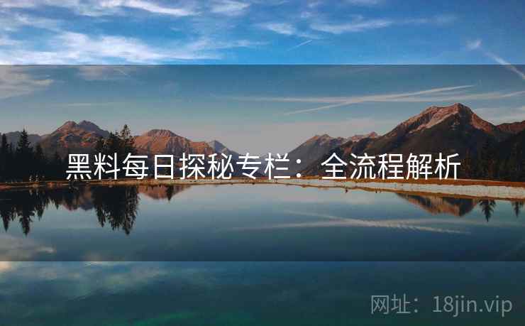 黑料每日探秘专栏：全流程解析