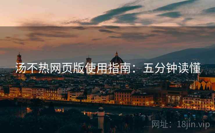 汤不热网页版使用指南：五分钟读懂